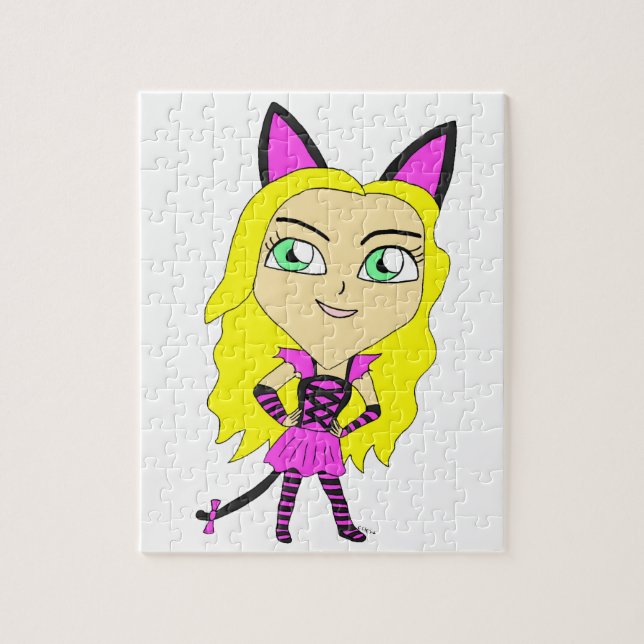Quebra-cabeça gatinha chibi (Vertical)