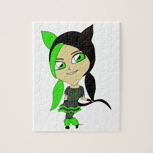 Quebra-cabeça gatinha chibi (Vertical)