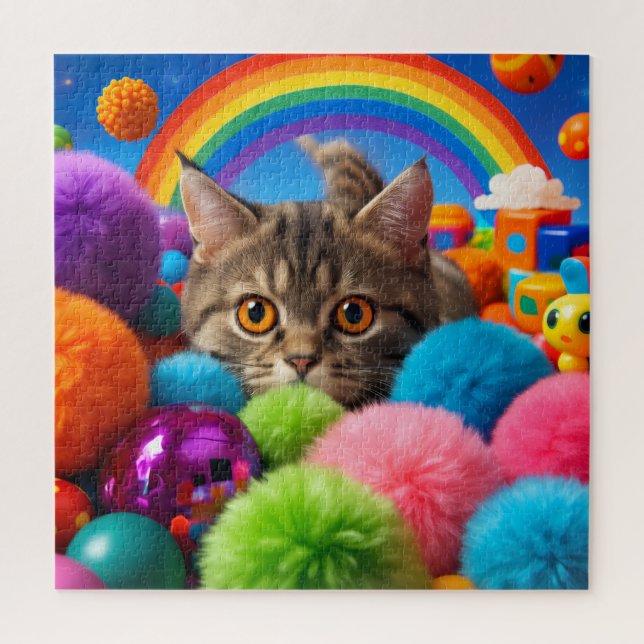 Quebra-cabeça Gatinho adorável do Kit de Diversão Arco-íris (Vertical)