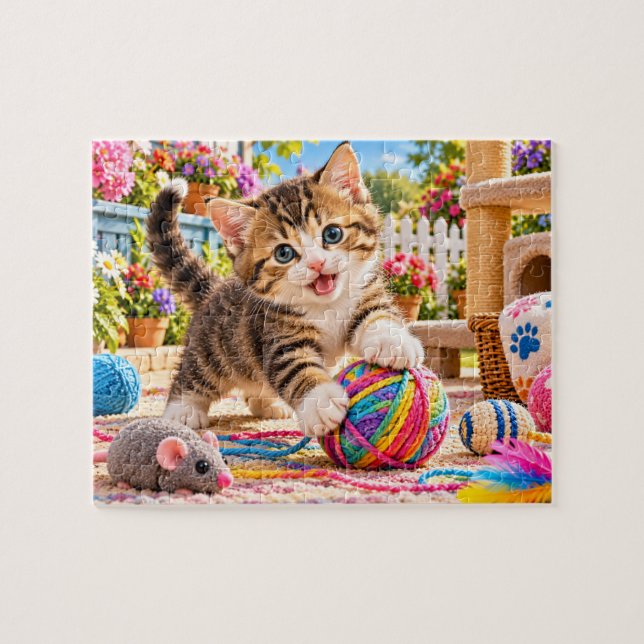 Quebra-cabeça Gatinho Brincalhão (Horizontal)
