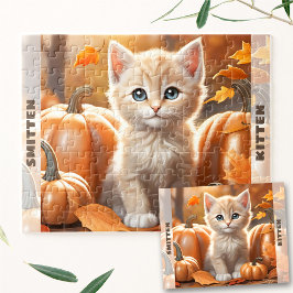 Quebra-cabeça Gatinho Cachorro Gato Abatido Pumpkin outono Autum