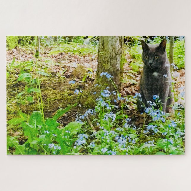 Quebra-cabeça Gatinho cinza (Horizontal)