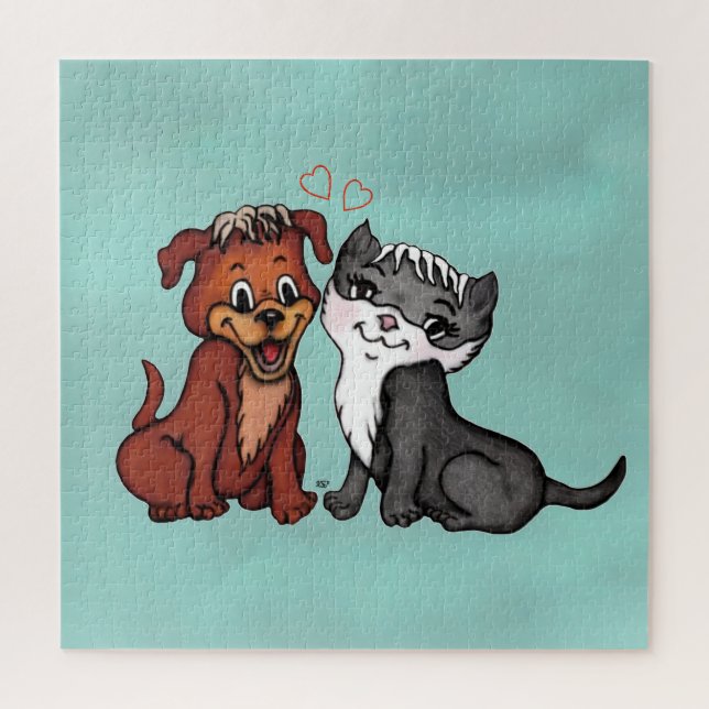Quebra-cabeça Gatinho e Puppy (Vertical)