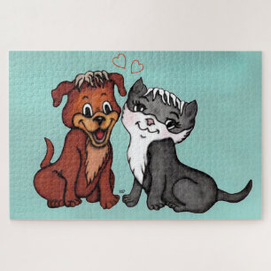 Quebra-cabeça Gatinho e Puppy