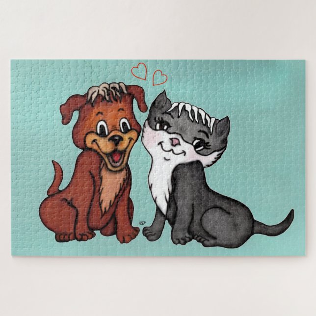 Quebra-cabeça Gatinho e Puppy (Horizontal)