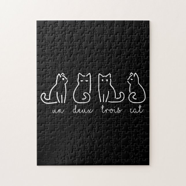 Quebra-cabeça Gatinho francês Abstrato Un Deux Trois Cat (Vertical)