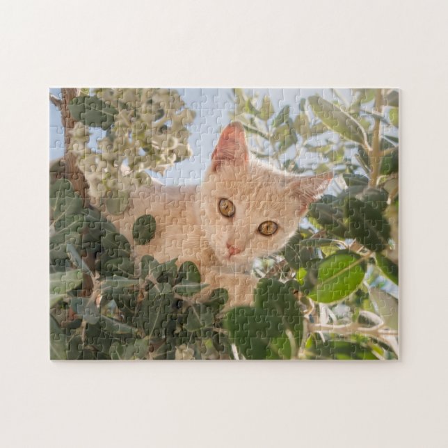 Quebra-cabeça Gatinho Gato-Gato-Gato-Gato-Gato escalado numa árv (Horizontal)