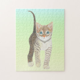 Quebra-cabeça Gatinho Malhado 11x14 Puzzle