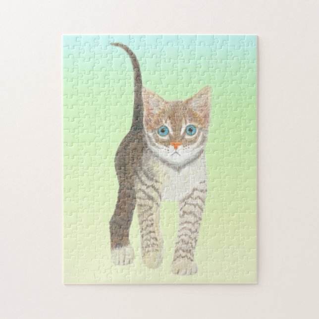 Quebra-cabeça Gatinho Malhado 11x14 Puzzle (Vertical)