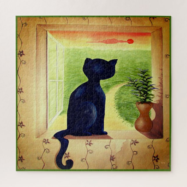 Quebra-cabeça Gatinho na Janela (Vertical)