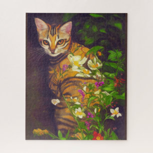 Quebra-cabeça Gato Abissino Bonito de Meia-Noite