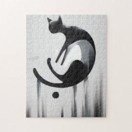 Quebra-cabeça Gato Abstrato moderno - Arte Design minimalista