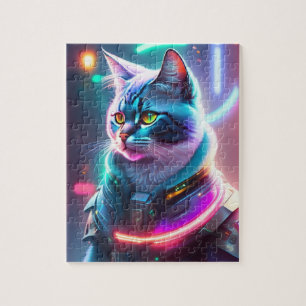 Quebra-cabeça Gato Astronau Espacial de Ficção Científica Futuri
