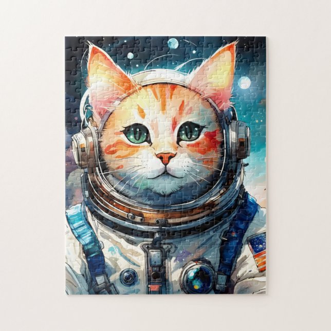 Quebra-cabeça Gato Astronauta Adorável (Vertical)