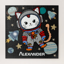 Gato astronauta bonito no espaço