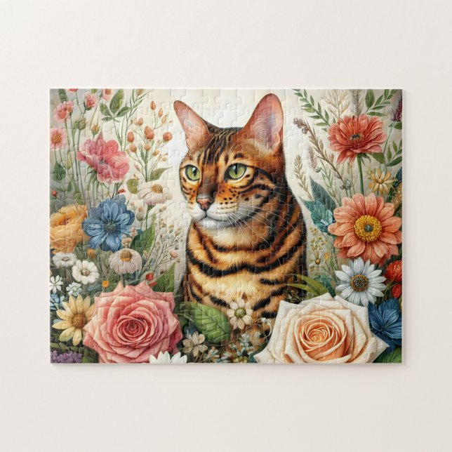 Quebra-cabeça Gato Bengal Wildflower (Horizontal)