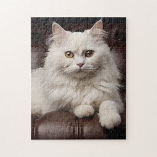 Quebra-cabeça Gato branco majestoso