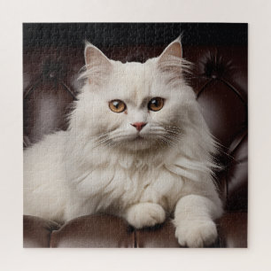 Quebra-cabeça Gato branco majestoso