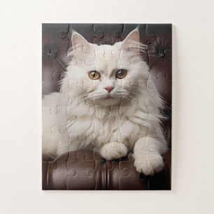 Quebra-cabeça Gato branco majestoso
