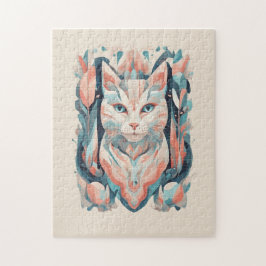 Quebra-cabeça Gato colorido estético mosaico