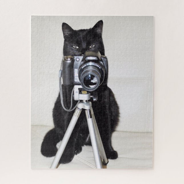 Quebra-cabeça Gato com a câmera (Vertical)