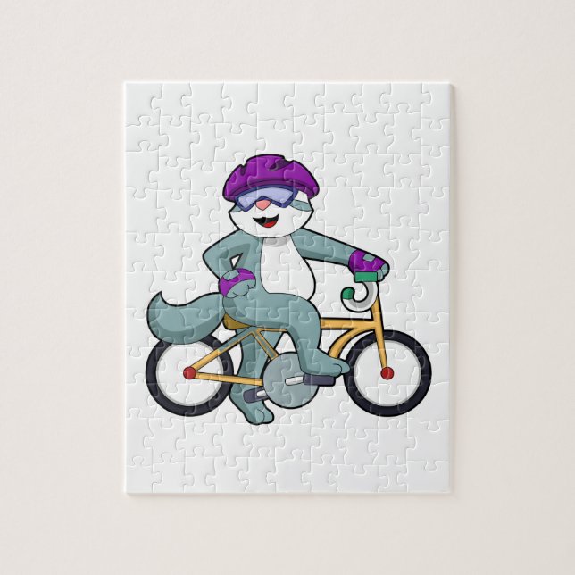 Quebra-cabeça Gato com Bicicleta (Vertical)