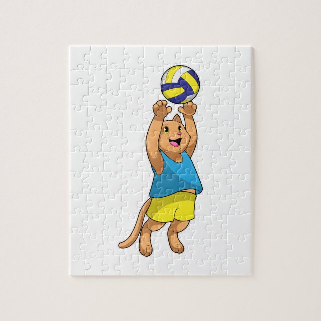 Quebra-cabeça Gato como jogador de voleibol (Vertical)