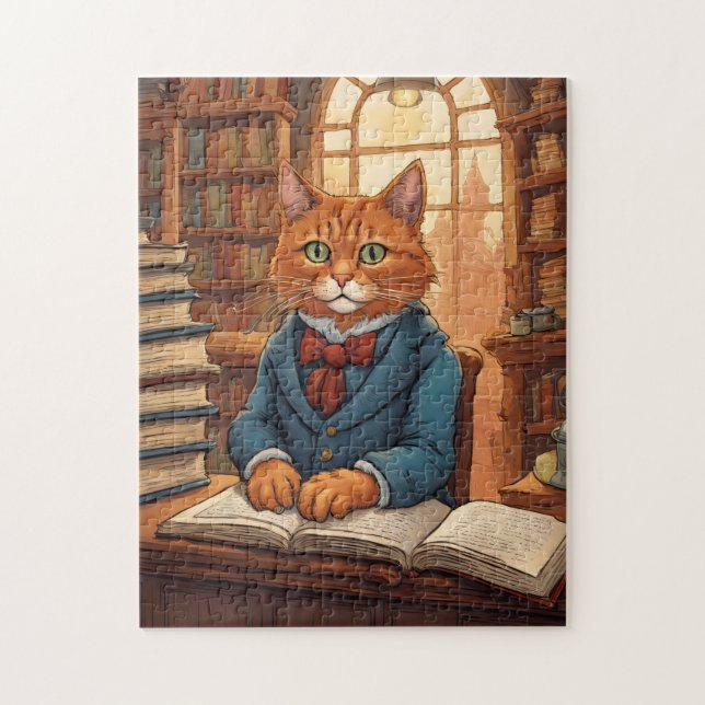 Quebra-cabeça gato da biblioteca #11 puzzle (Vertical)