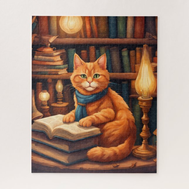 Quebra-cabeça gato da biblioteca #13 puzzle (Vertical)