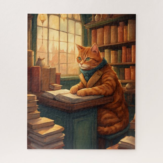 Quebra-cabeça gato da biblioteca #14 puzzle (Vertical)