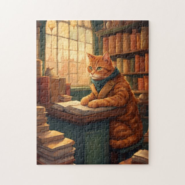 Quebra-cabeça gato da biblioteca #14 puzzle (Vertical)