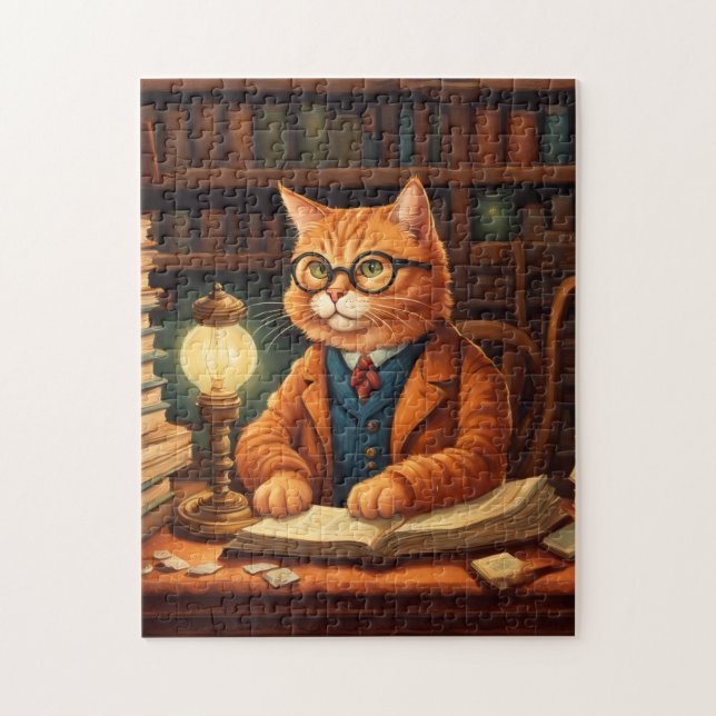 Quebra-cabeça gato da biblioteca #15 puzzle (Vertical)