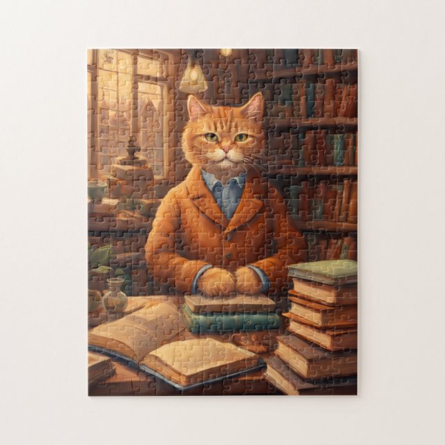 Quebra-cabeça gato da biblioteca #16 puzzle (Vertical)