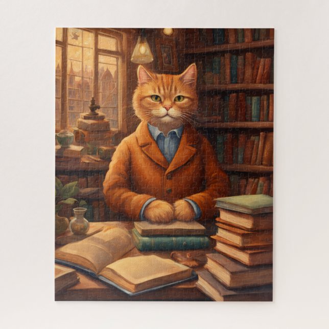 Quebra-cabeça gato da biblioteca #16 puzzle (Vertical)