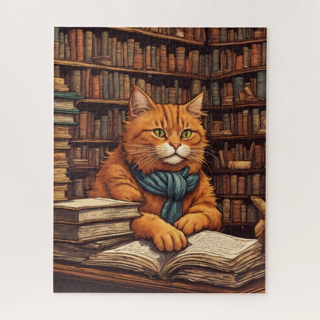 Quebra-cabeça gato da biblioteca #17 puzzle (Vertical)