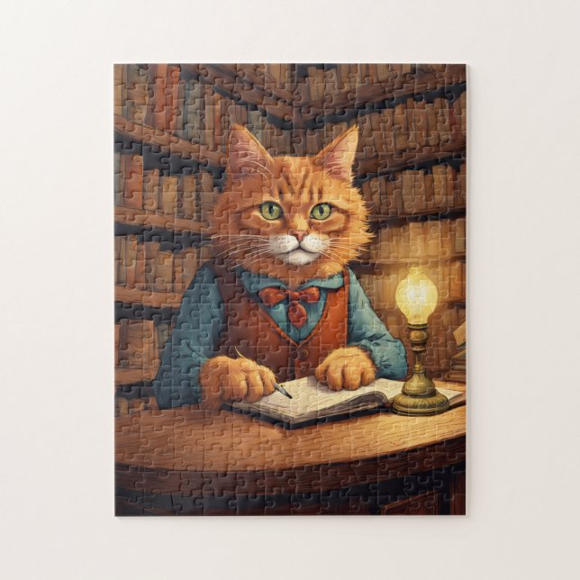 Quebra-cabeça gato da biblioteca #18 puzzle (Vertical)