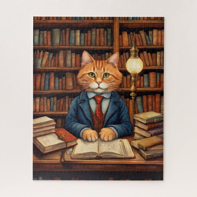 Quebra-cabeça gato da biblioteca #3 puzzle (Vertical)