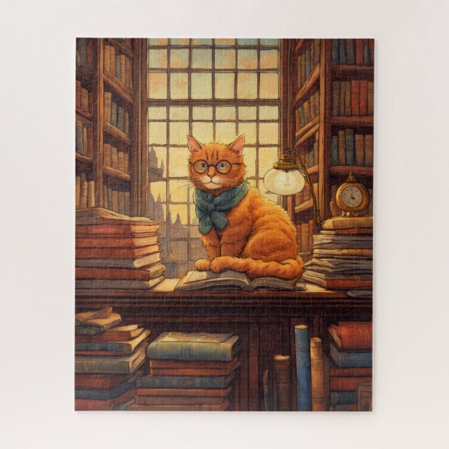 Quebra-cabeça gato da biblioteca #4 puzzle (Vertical)