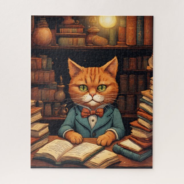 Quebra-cabeça gato da biblioteca #5 puzzle (Vertical)