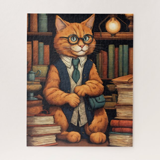 Quebra-cabeça gato da biblioteca #6 puzzle (Vertical)