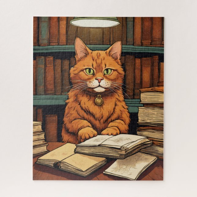 Quebra-cabeça gato da biblioteca #8 puzzle (Vertical)