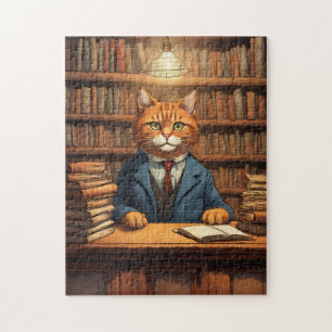 Quebra-cabeça gato da biblioteca enigma #20