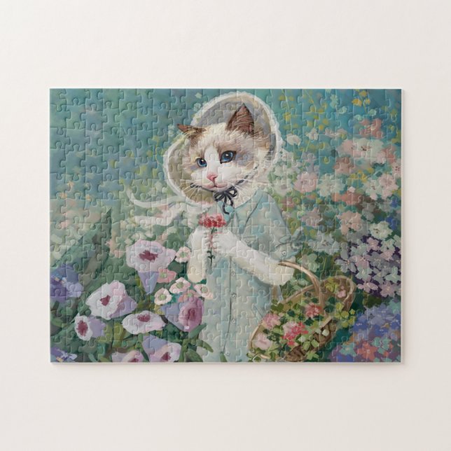 Quebra-cabeça Gato de Aquarela (Horizontal)