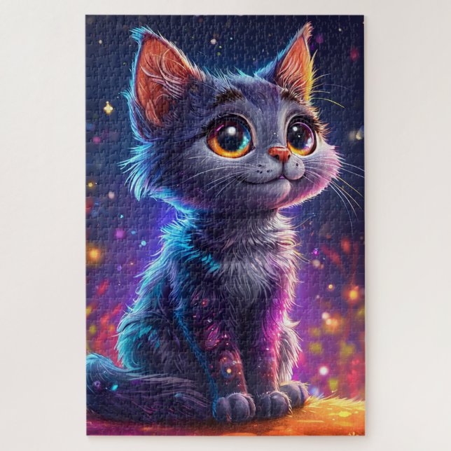 Quebra-cabeça Gato de desenho animado bonito (Vertical)