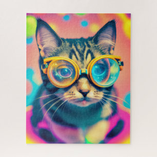 Quebra-cabeça Gato de Gato de Trip com Ácido Psicodélico