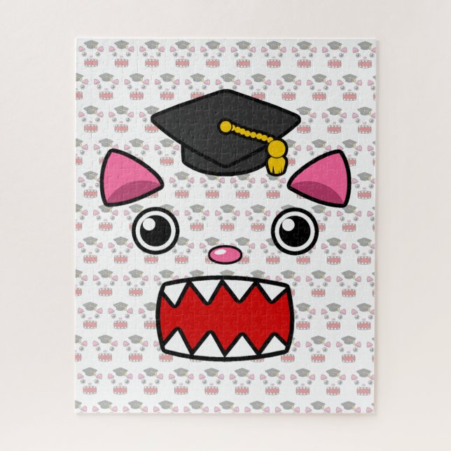 Quebra-cabeça Gato de Graduação Animado (Vertical)