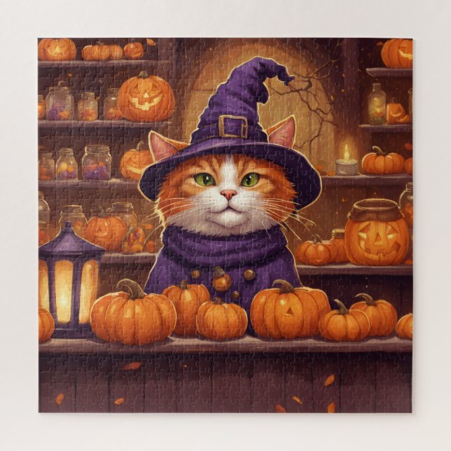 Quebra-cabeça gato de halloween #10 puzzle (Vertical)