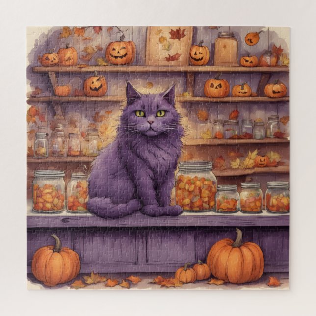 Quebra-cabeça gato de halloween #5 puzzle (Vertical)