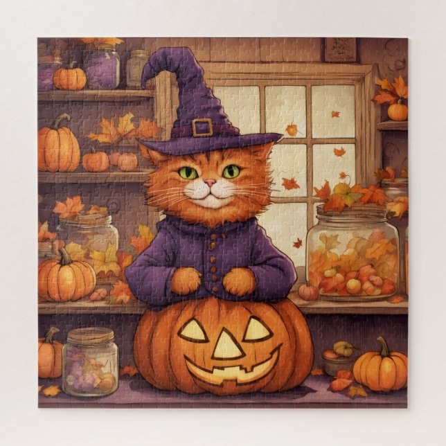 Quebra-cabeça gato de halloween #6 puzzle (Vertical)