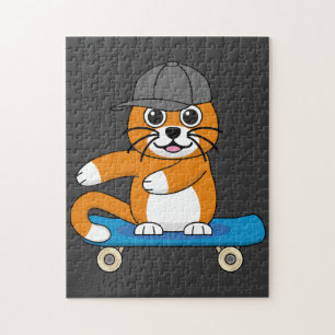 Quebra-cabeça Gato de Laranja Cachorro em Cartoon